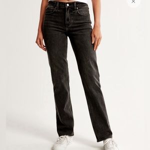 Abercrombie & Fitch black straight mid rise 90’s jean 28